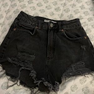 High waisted, size 24, black denim short, Garage Clothing, Festival